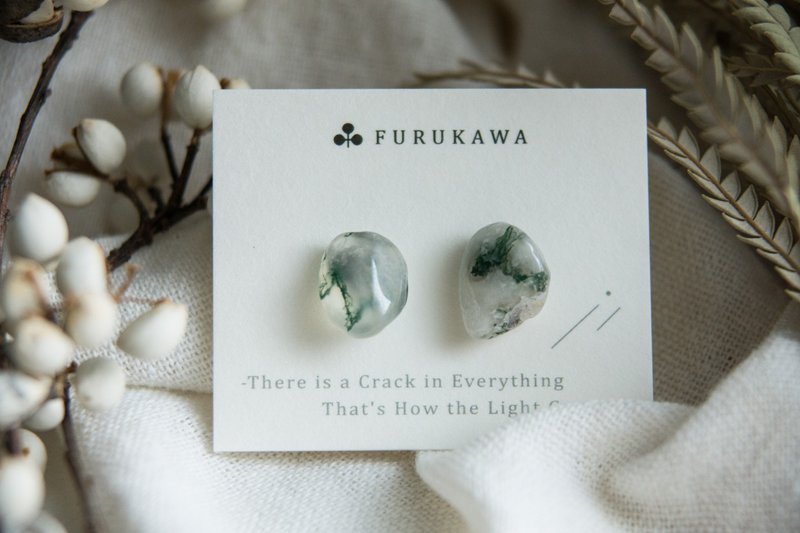 CRACK | 矿物系耳环 |  EARRINGS - 耳环/耳夹 - 玉石 绿色