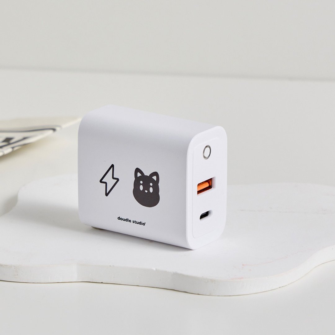 doudle studio豆豆表情USB3.0+PD20W双孔充电器 - 数码小物 - 塑料 多色
