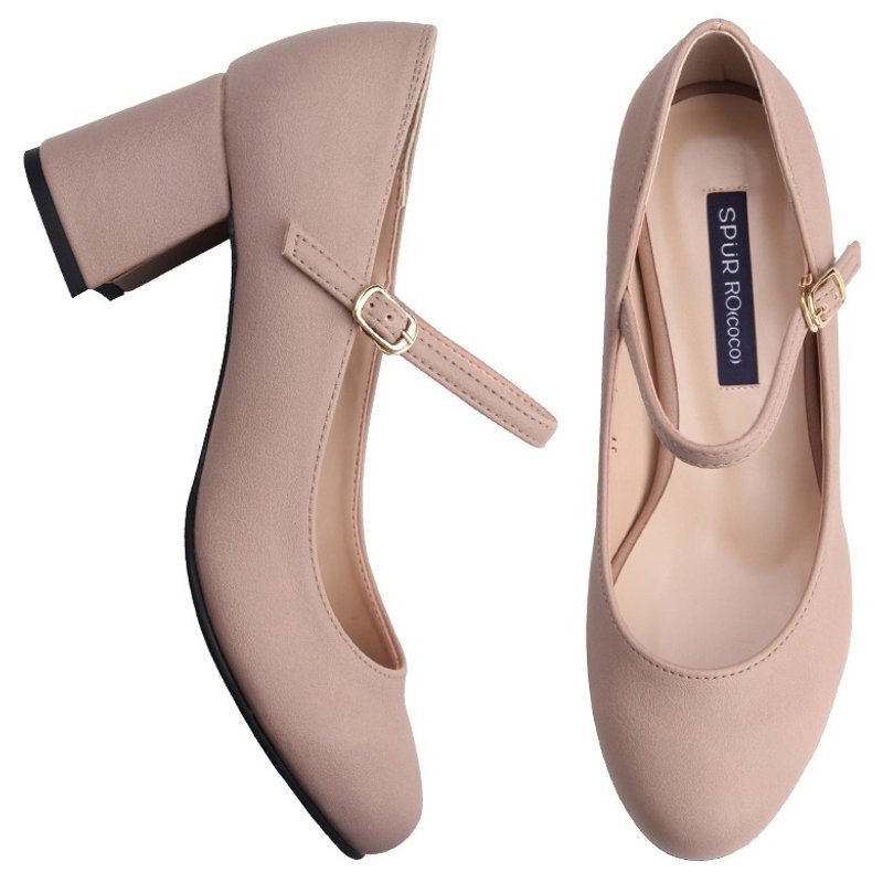 秋冬 SPUR 可爱踝带高跟鞋 JF7031 BEIGE - 女款休闲鞋 - 真皮 