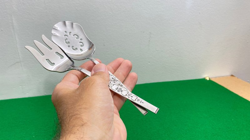 穿孔服务汤匙和叉子不锈钢复古银器送给母亲的礼物 - 其他 - 不锈钢 银色