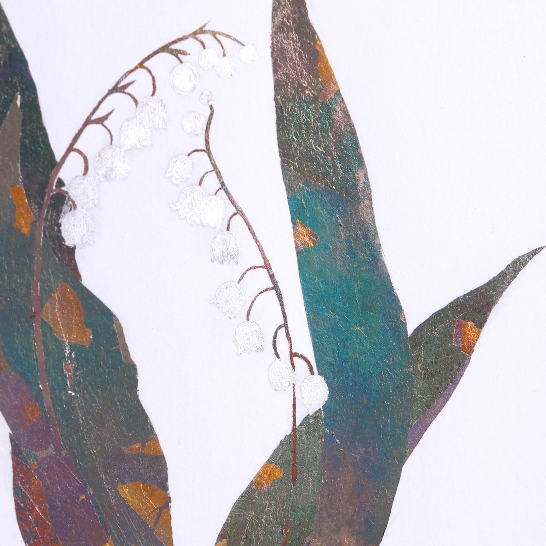 烧箔植物画 铃兰 #5 - 海报/装饰画/版画 - 铜/黄铜 白色