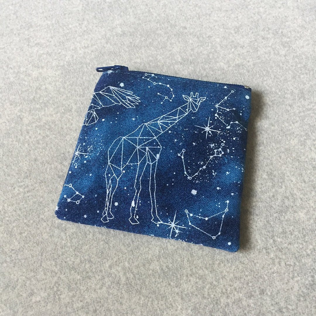 动物星空座 零钱包 收纳包 手做布包 - 零钱包 - 棉 蓝色