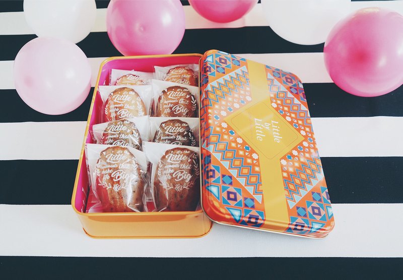 认真玛德莲 - 双拼 (无花果/老欉红茶) - 8 入 - 手工饼干 - 新鲜食材 黄色