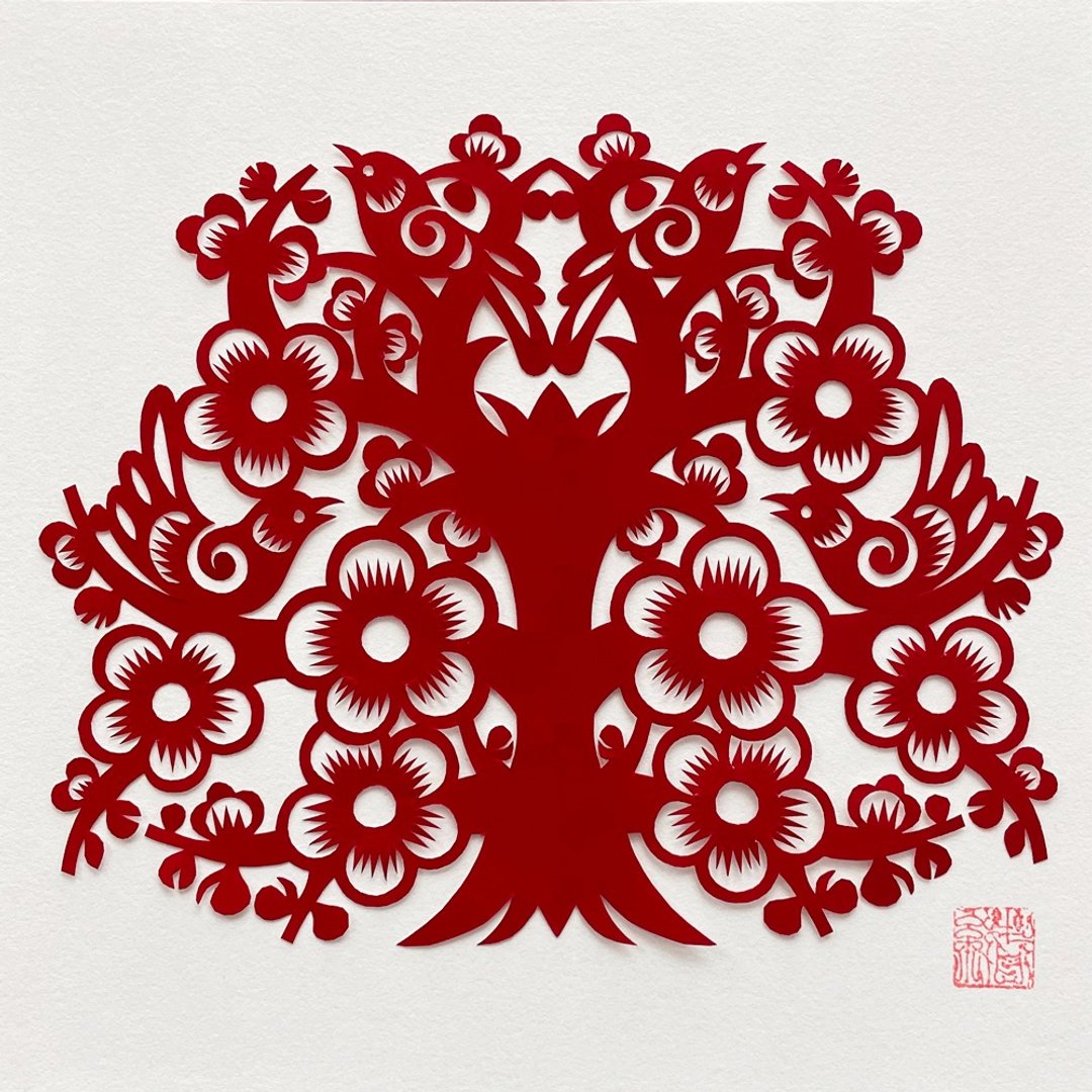 订制剪纸 Kijo Bikozu - 海报/装饰画/版画 - 纸 红色
