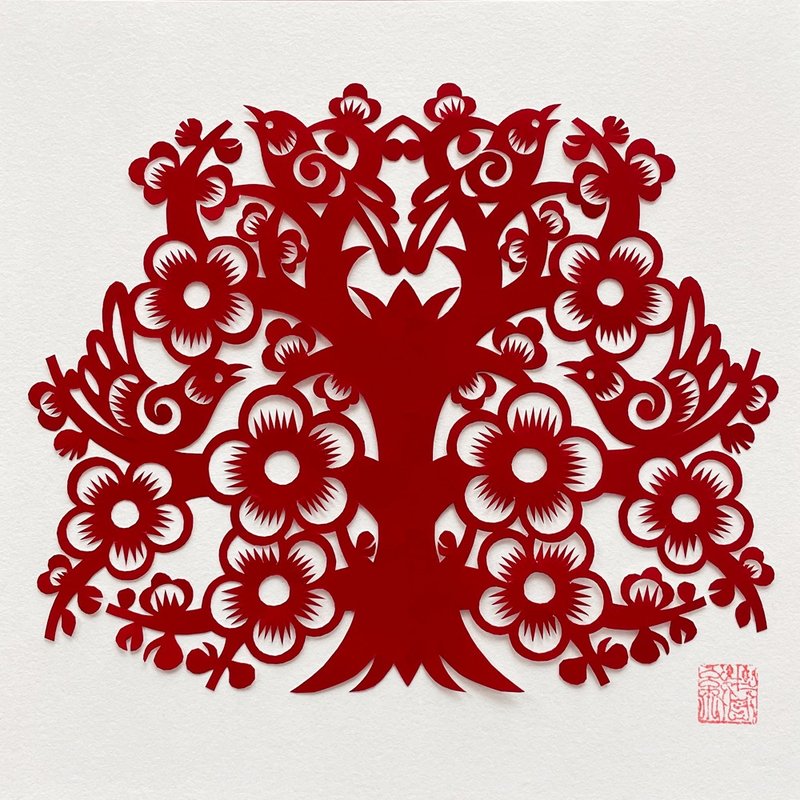 订制剪纸 Kijo Bikozu - 海报/装饰画/版画 - 纸 红色