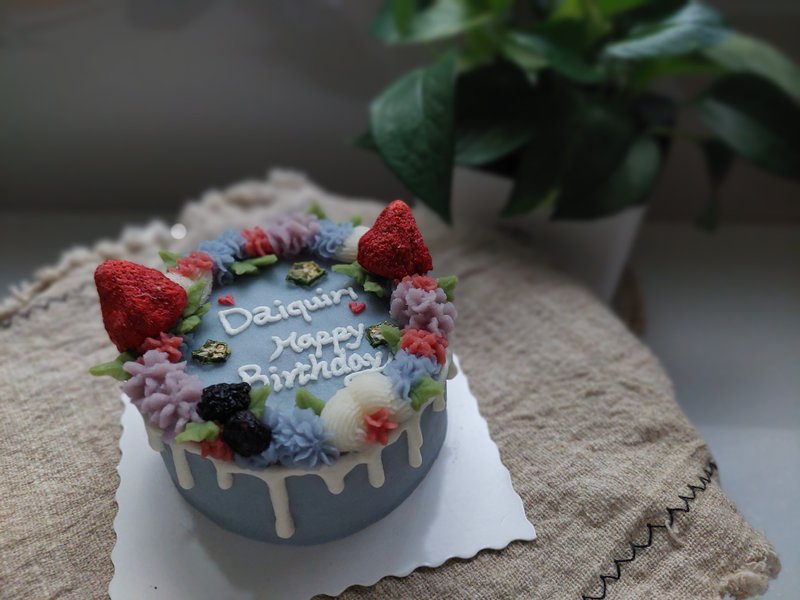 4寸宠物蛋糕 生日蛋糕 淋面花圈款 - 猫罐头/鲜食 - 其他材质 