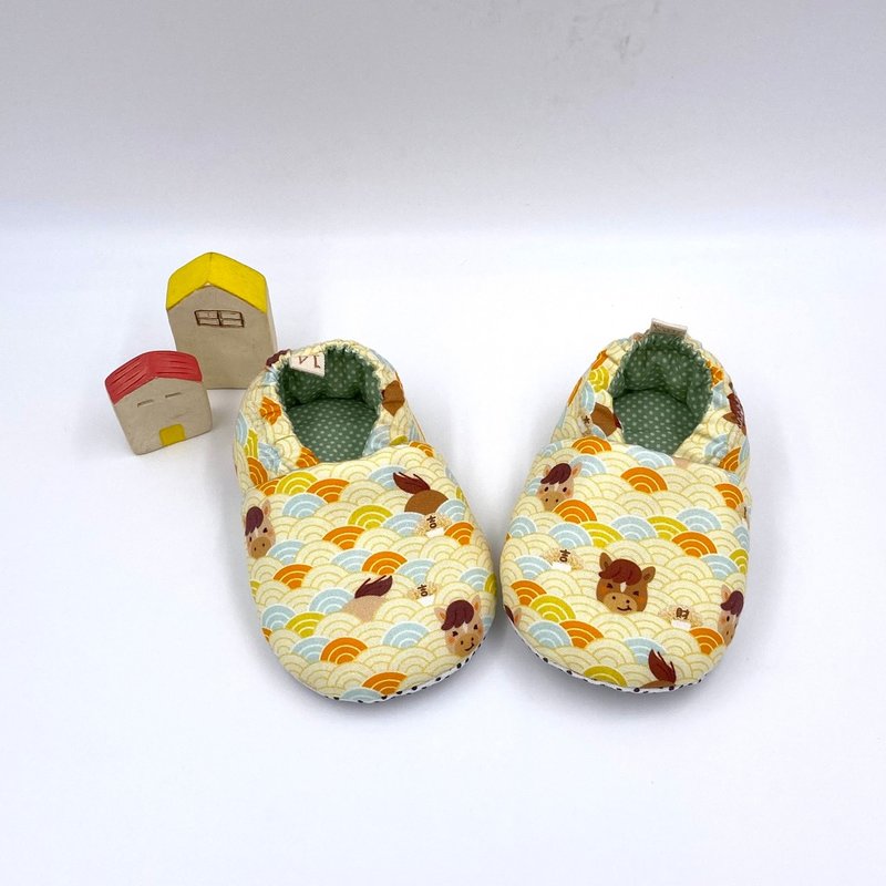 海浪马儿-初步鞋/成长鞋/漫步鞋 - 婴儿鞋 - 棉．麻 橘色