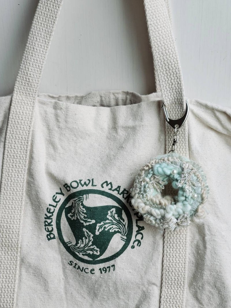 甜甜圈造型钥匙圈 抹茶卡士达 - 钥匙链/钥匙包 - 其他人造纤维 绿色