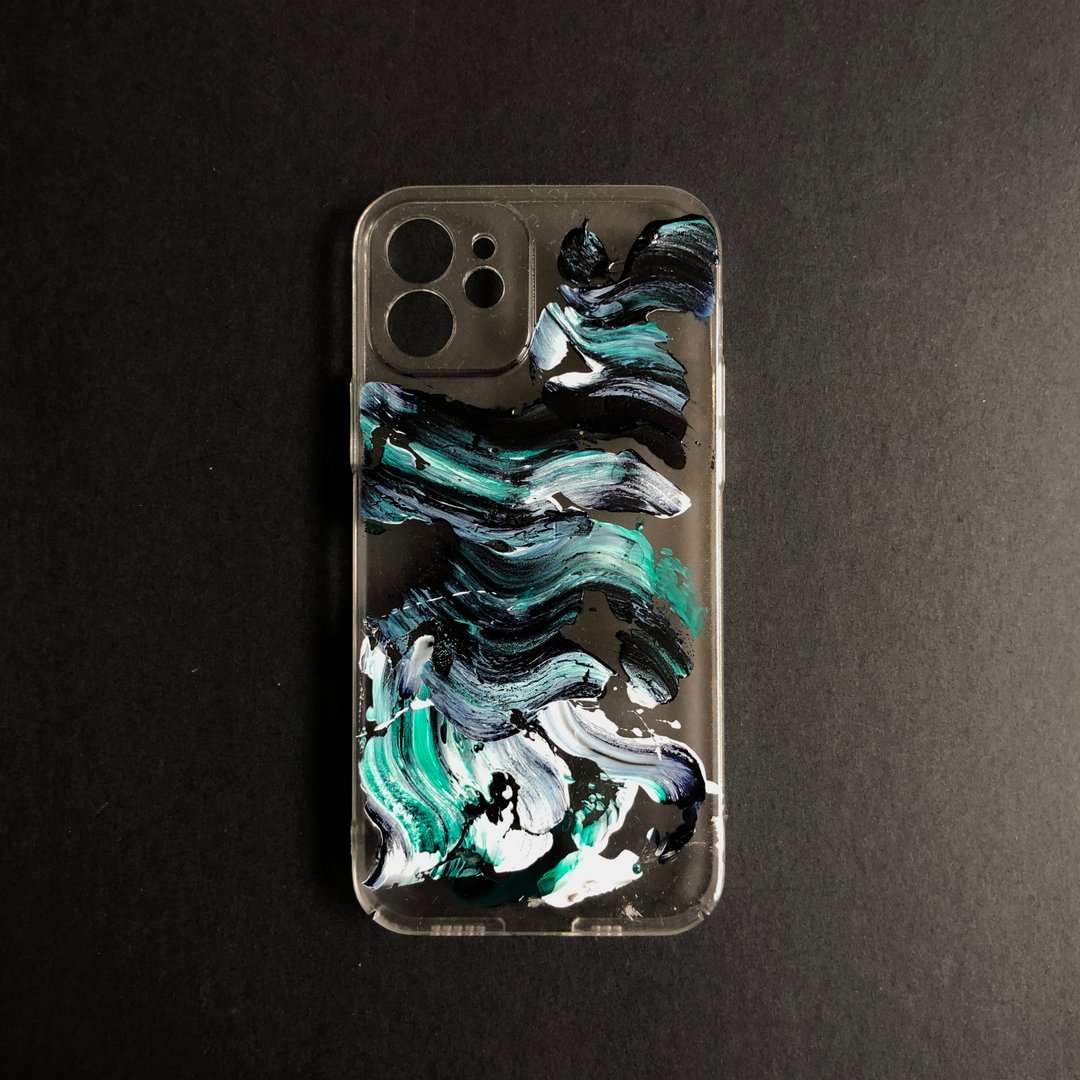 Acrylic 手绘抽象艺术手机壳 | iPhone 12 | Pine Brush - 其他 - 压克力 绿色