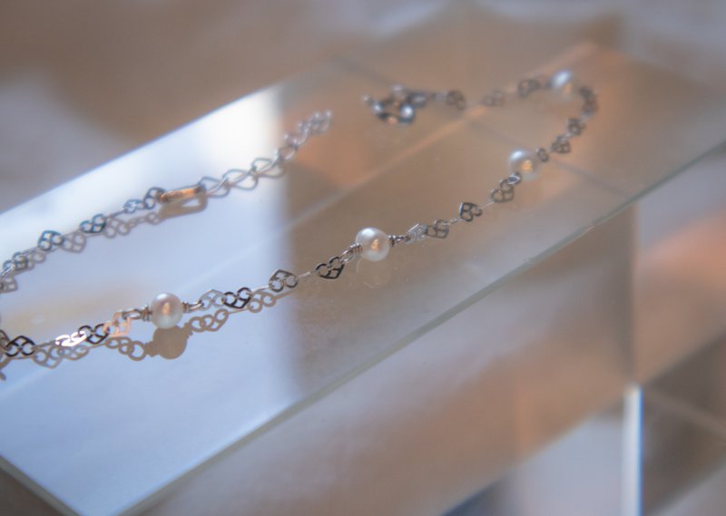 姐妹礼物.925 SILVER 小珍珠心连心 - 手链- 银 - 手链/手环 - 珍珠 银色