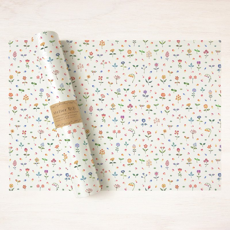 A set of 6 pieces. Wrapping paper A3 "Garden with dancing petals" WP-A3529 - 摆饰 - 纸 多色