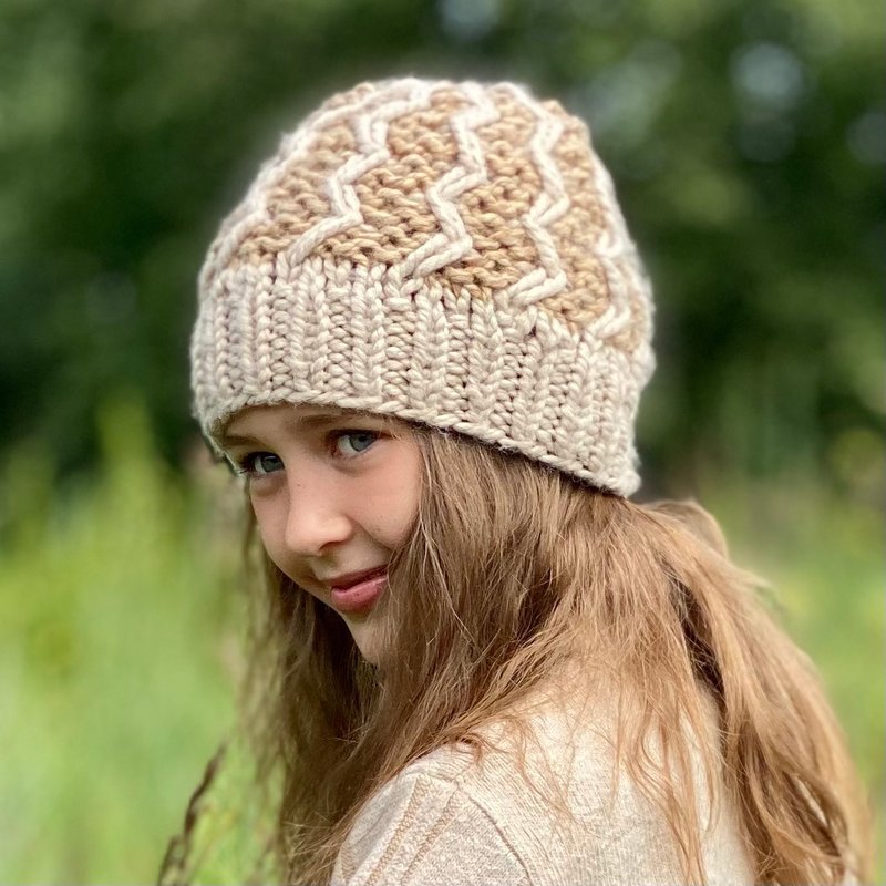 Bulky Hat Knitting PDF Pattern The Agnes beanie (Toddler, Child, Adult sizes) - 手工艺教程/工具书 - 其他材质 卡其色
