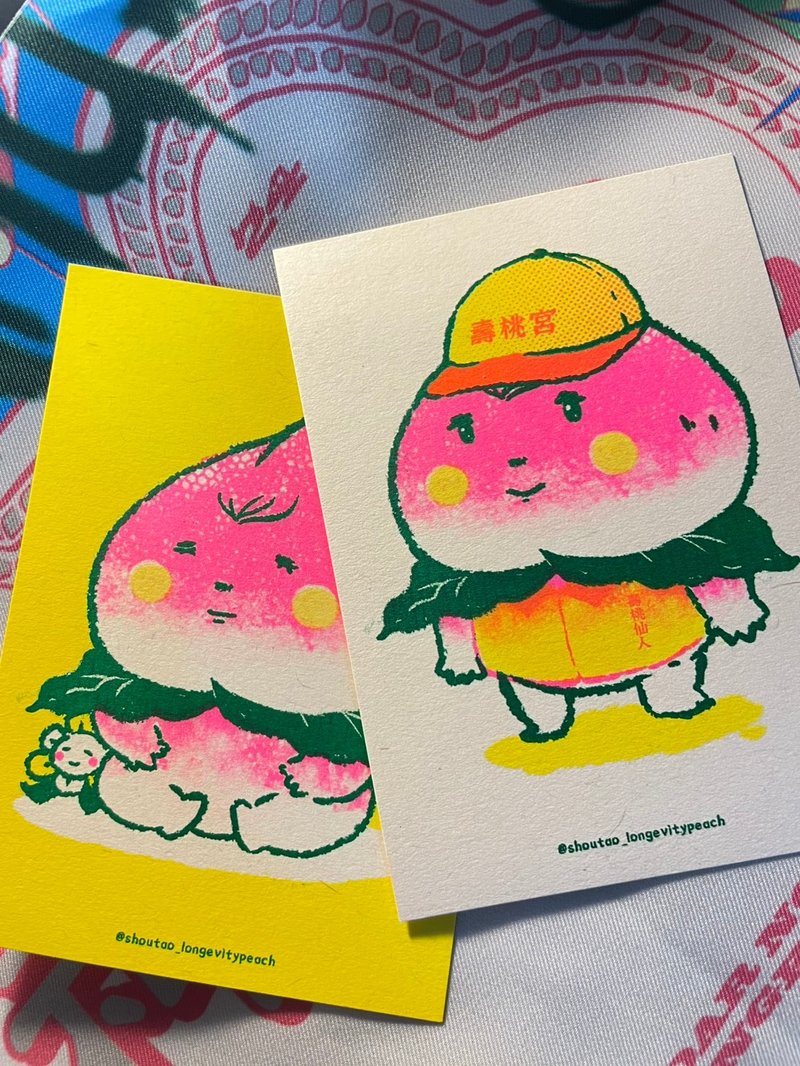 寿桃仙人 明信片 Peach  寿桃 - 卡片/明信片 - 纸 