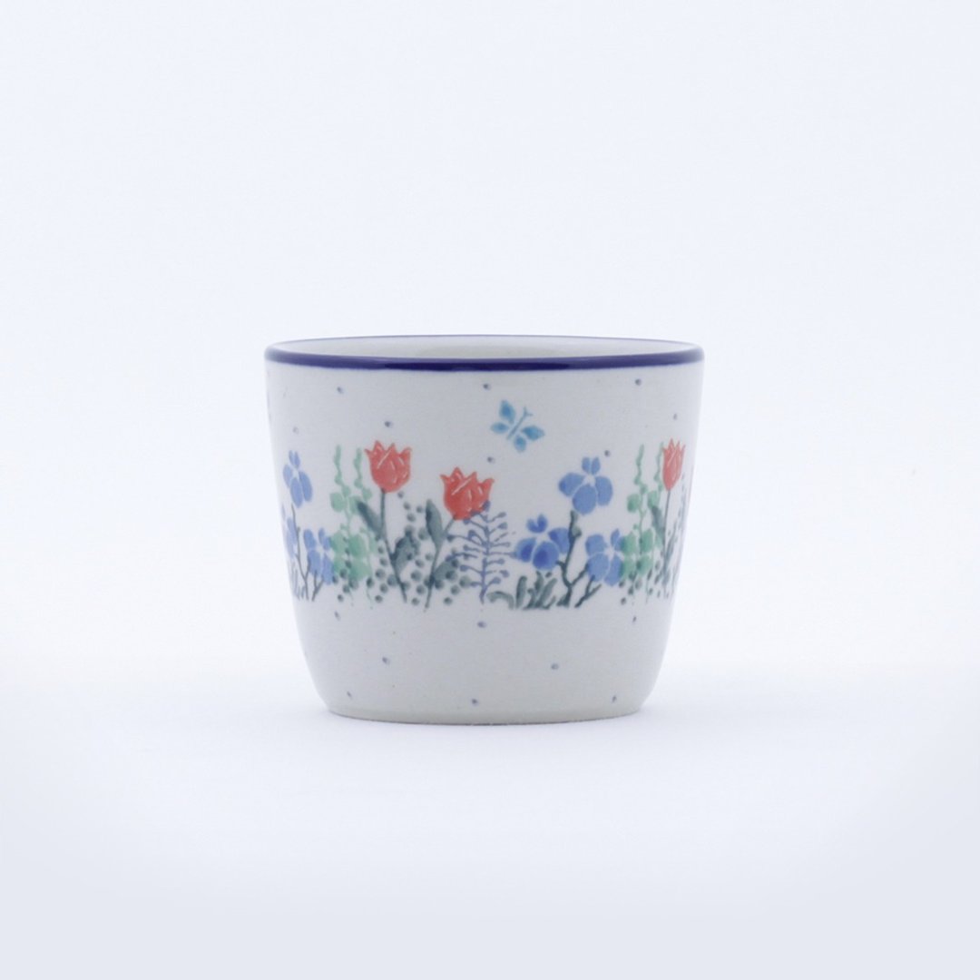 波兰陶 礼盒包装  马克杯 猪口杯-150ml-高6.5cm-可爱摇曳的小花 - 咖啡杯/马克杯 - 陶 多色