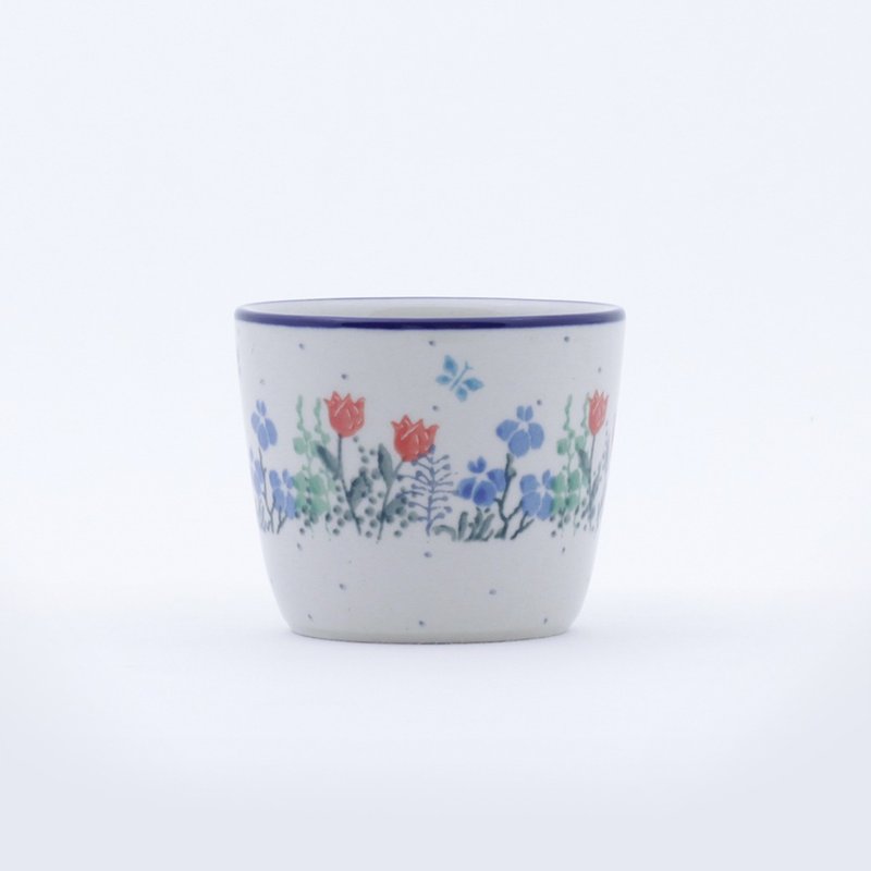 波兰陶 礼盒包装  马克杯 猪口杯-150ml-高6.5cm-可爱摇曳的小花 - 咖啡杯/马克杯 - 陶 多色