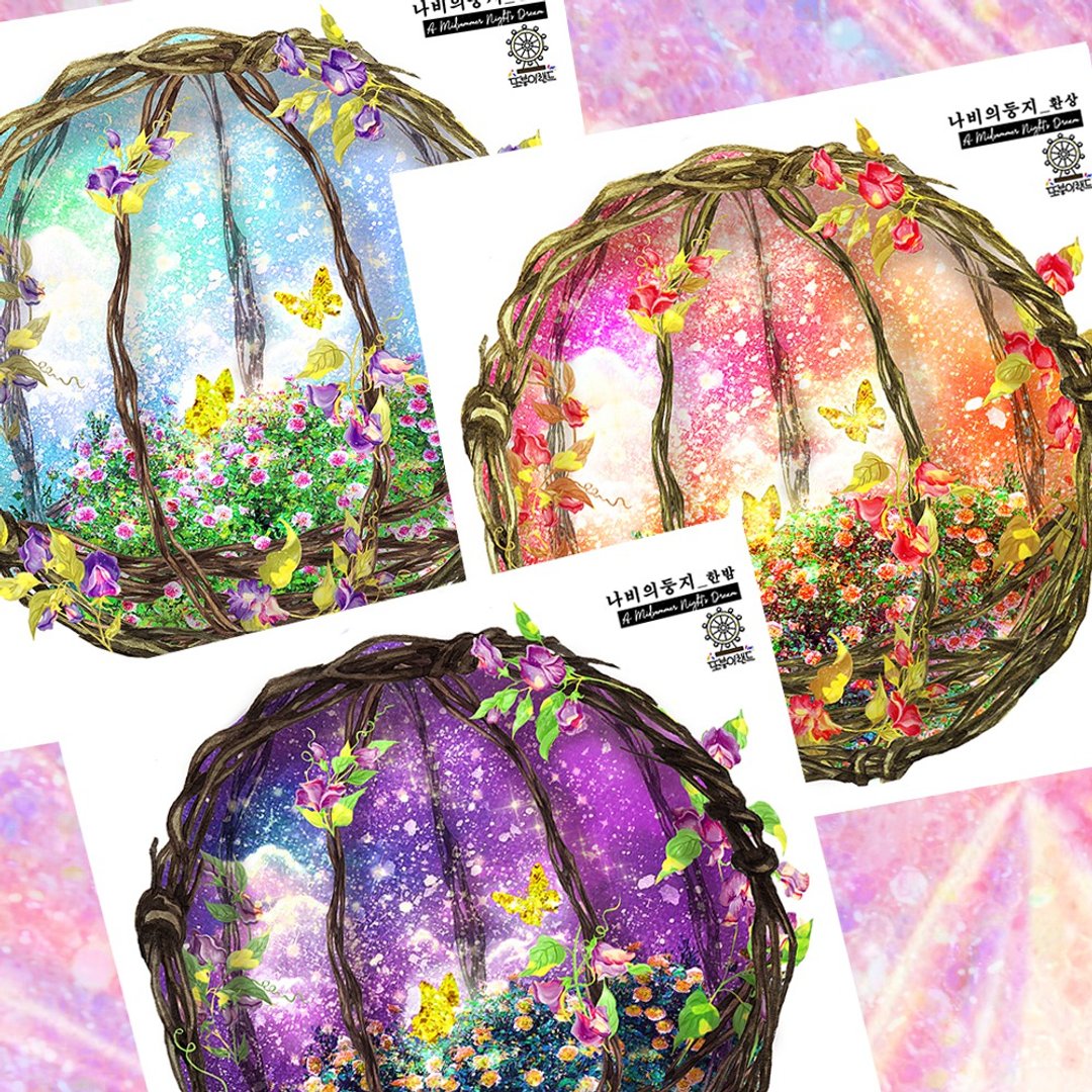 *Ddeul : Butterfly's House Wreath Deco Stickers (3colors) - 贴纸 - 纸 