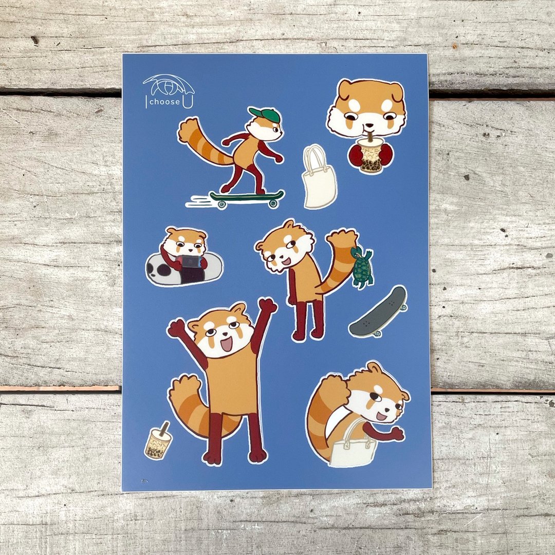 Blind box Sticker Urban animals collection - 贴纸 - 防水材质 卡其色
