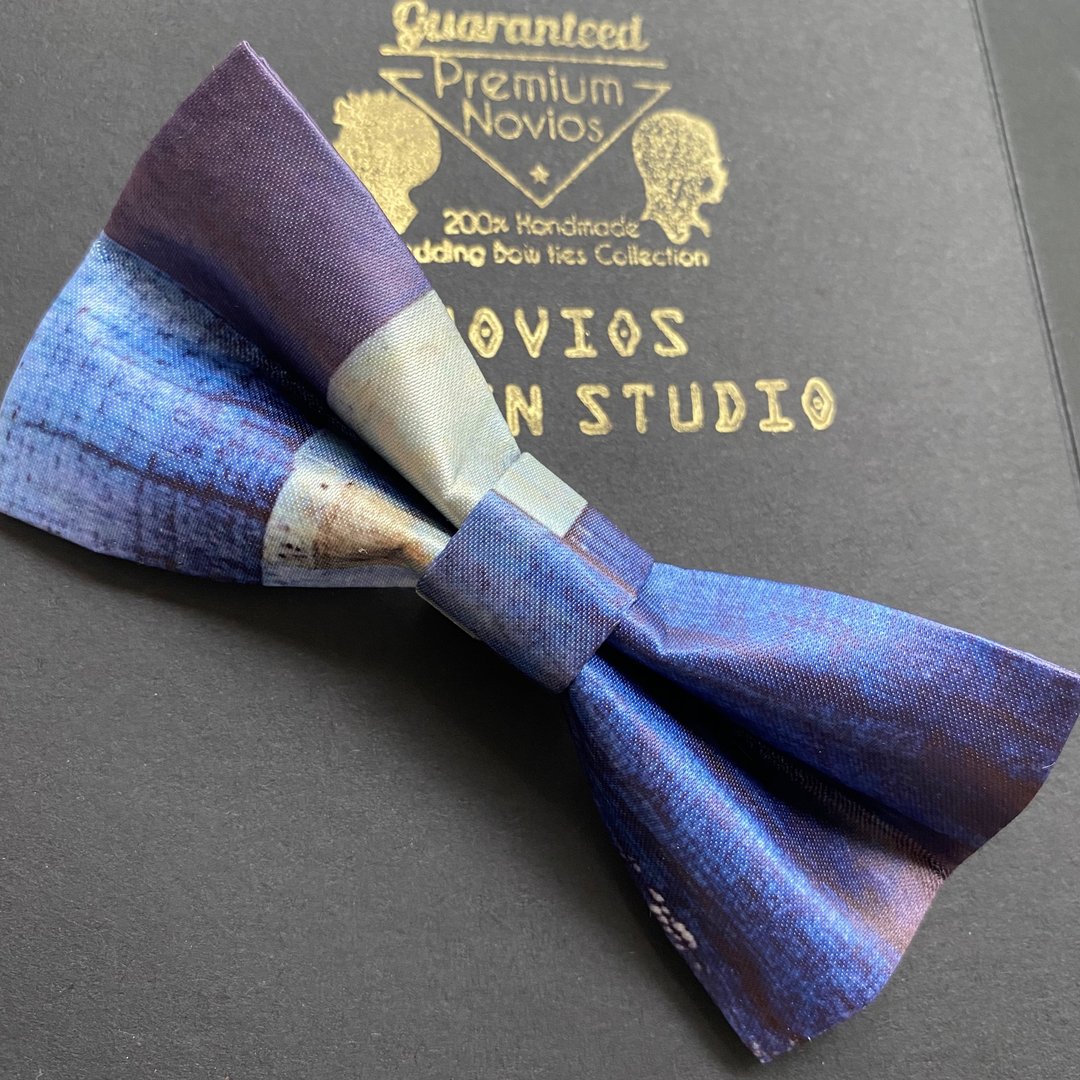 Style 0182 优静的蓝画布 纪念 婚礼 主持 酒红色兄弟领结 - 颈链 - 其他材质 蓝色