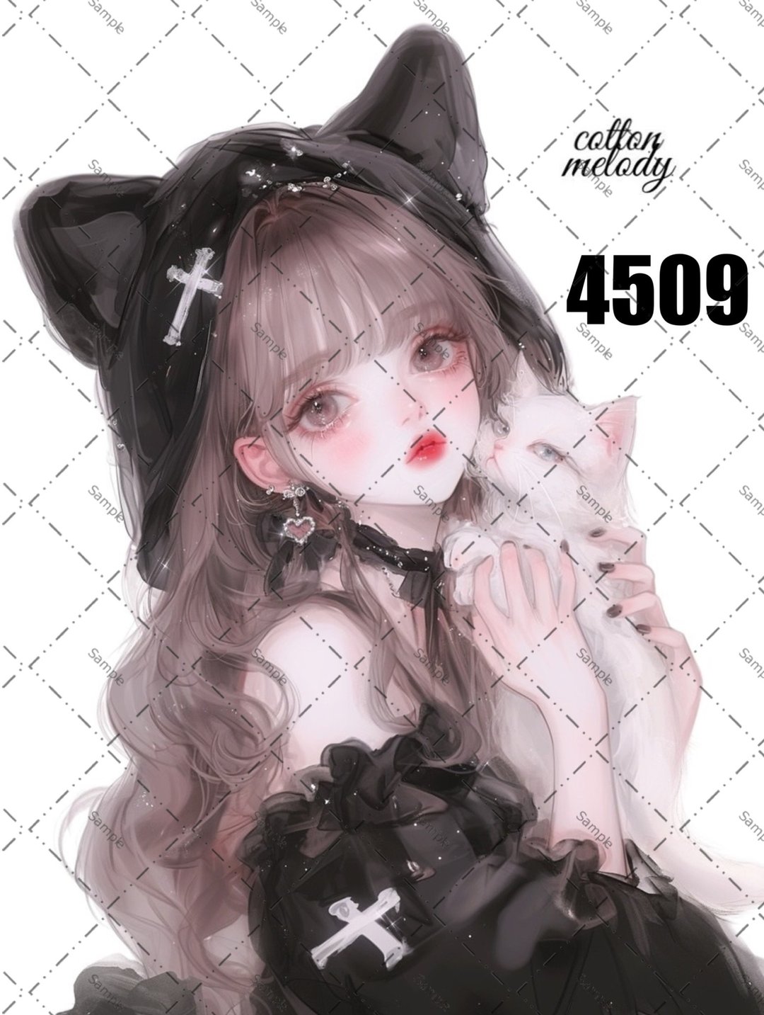 original sticker no.4509 人物贴纸 原创贴纸 原创人物贴纸 装饰贴纸 cotton melody - 贴纸 - 纸 