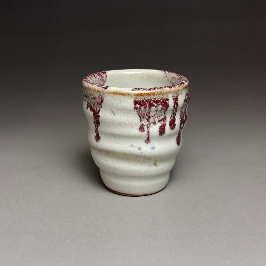 志野釉变飘云茶杯 手工茶杯 45ml - 茶具/茶杯 - 陶 多色