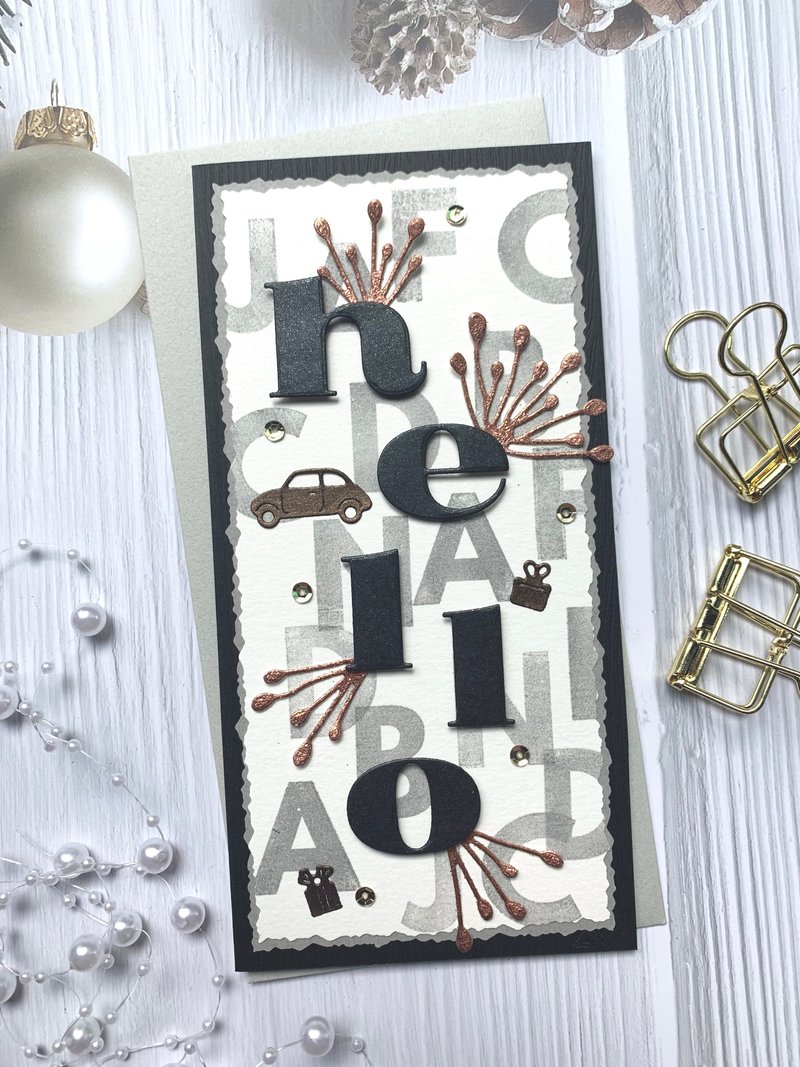 万用卡片_Hello - 卡片/明信片 - 纸 黑色