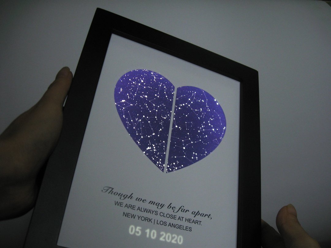 定制星空小夜灯 可定时和调光陪伴妈妈入眠床头灯 生日母亲节礼物 - 海报/装饰画/版画 - 纸 蓝色