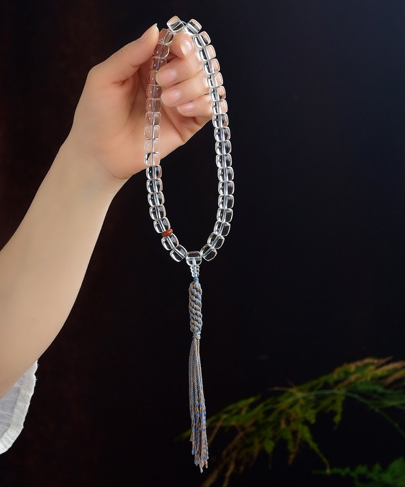 天然白水晶老型珠念珠 手持 车挂 尺寸10×11MM左右 高品质纯净体 - 手链/手环 - 水晶 