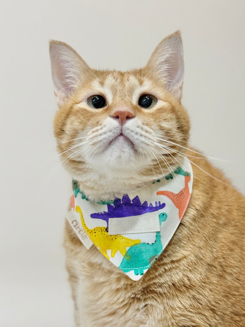 毛小孩三角领巾 - 名牌款【恐龙】 - 项圈/牵绳 - 棉．麻 多色