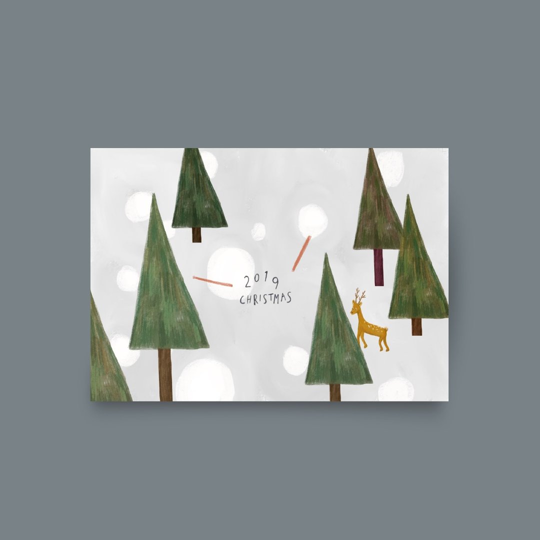 快速出货圣诞卡 2019 CHRISTMAS手绘圣诞卡片 - 卡片/明信片 - 纸 