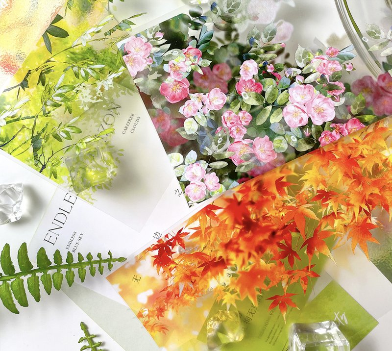 树影荡漾 透ける質感 光と影の 重なり感 PET 和紙膠帶 - 纸胶带 - 其他材质 多色