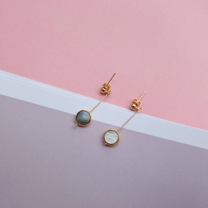 N IS FOR NEVERLAND 白日梦 黑蝶贝 925纯银镀金 耳环 无耳洞 镀金耳夹 - 耳环/耳夹 - 其他金属 金色