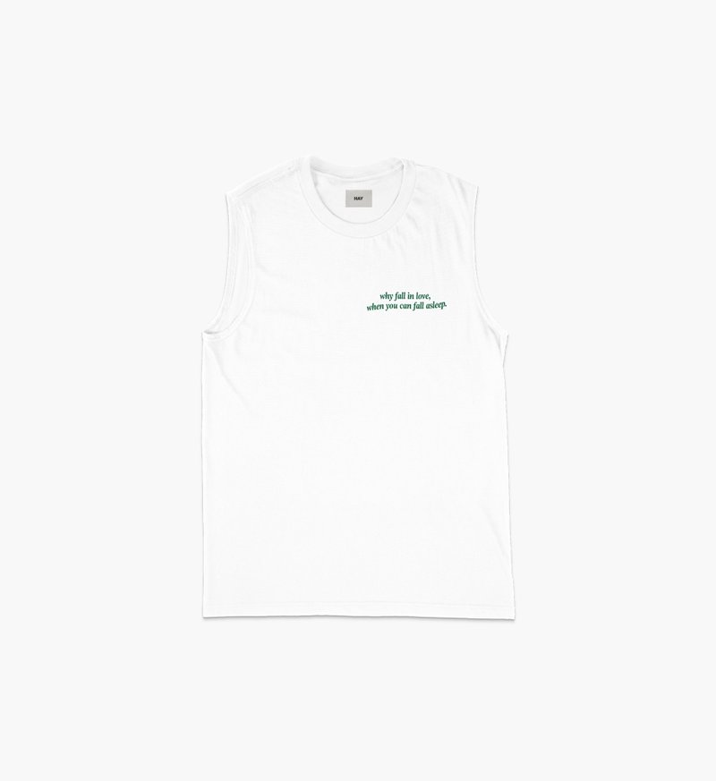 上衣 HAY : Why fall in love - White / Green (unisex) - 其他 - 棉．麻 