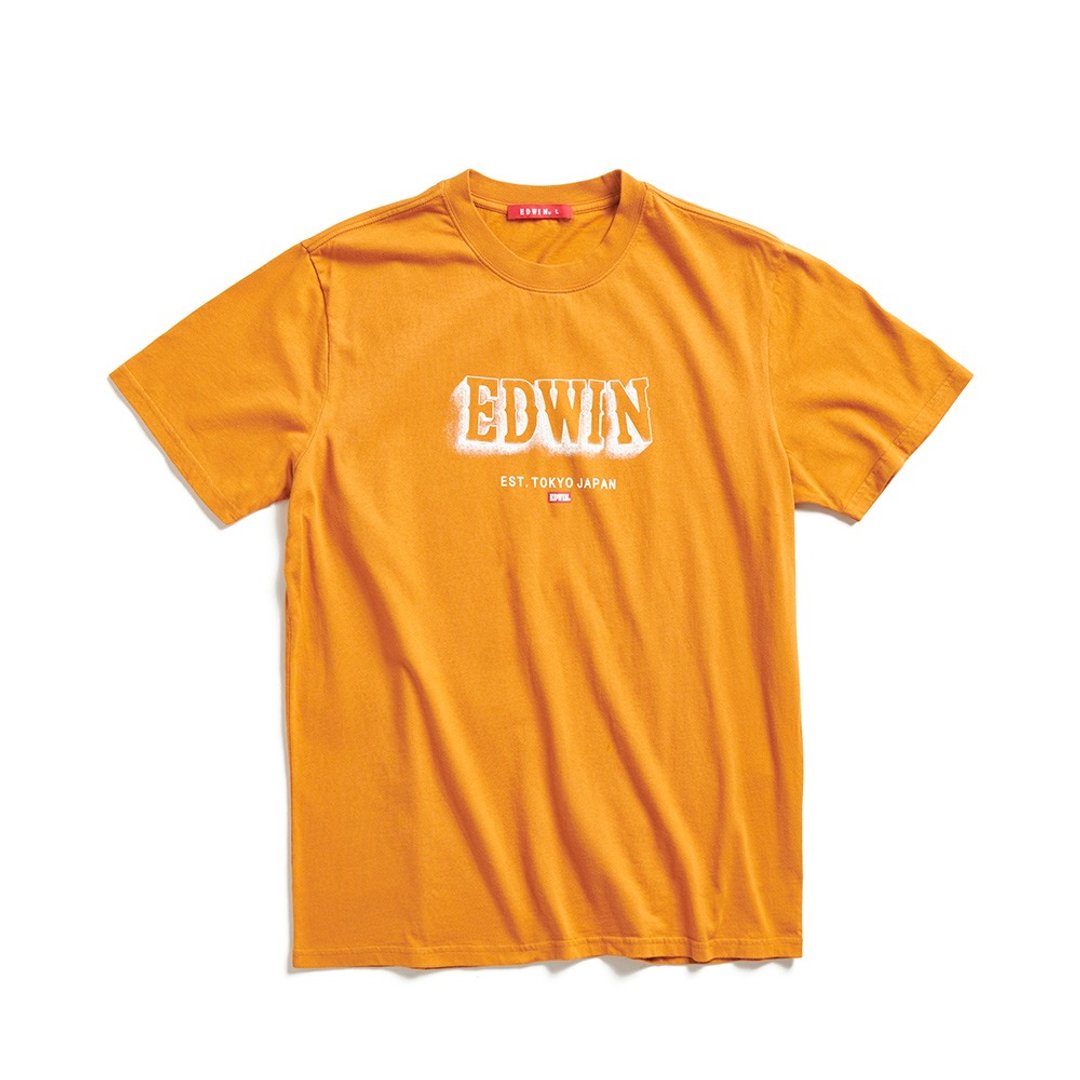 EDWIN 男装 网络独家 逆光 LOGO 短袖 T 恤 (黄褐色) - 男装上衣/T 恤 - 棉．麻 橘色