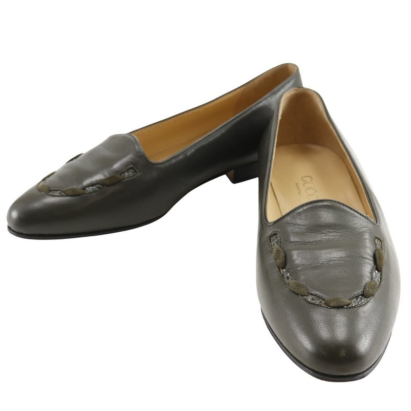 【日本直送】Gucci GUCCI 乐福鞋 棕色皮革 女士【二手】 - 高跟鞋 - 真皮 咖啡色