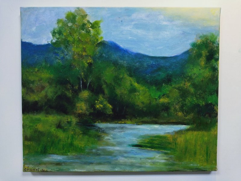 简淑美油画创作      辽阔无边云遮雾绕的天地 - 海报/装饰画/版画 - 其他材质 