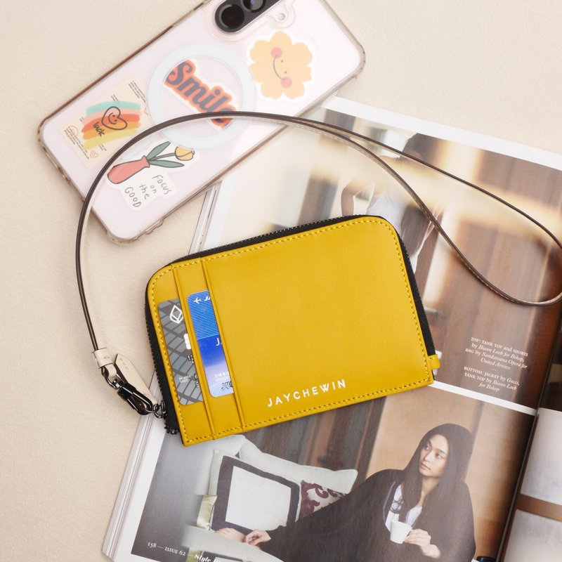 钱包短夹 钱包 Flat Wallet 短皮夹 - Mustard Yellow 黄 皮夹 - 皮夹/钱包 - 真皮 黄色