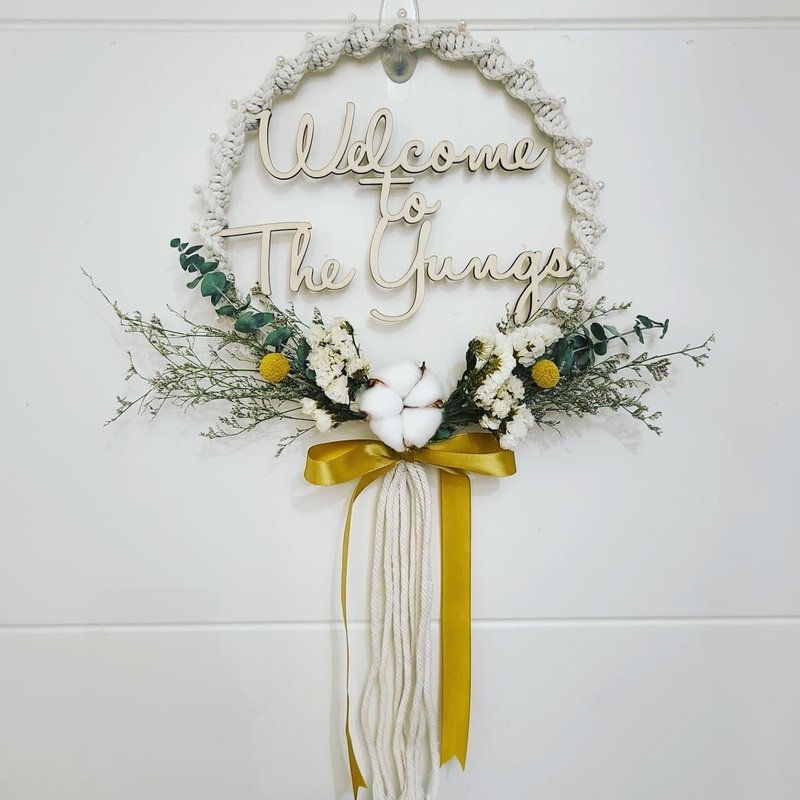 订制干花名牌 - 门帘/门牌 - 木头 白色