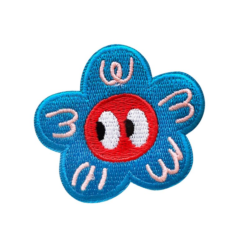 电绣布章 罂粟花 Dobby，包袋挂饰，包袋配件 - 徽章/别针 - 绣线 蓝色