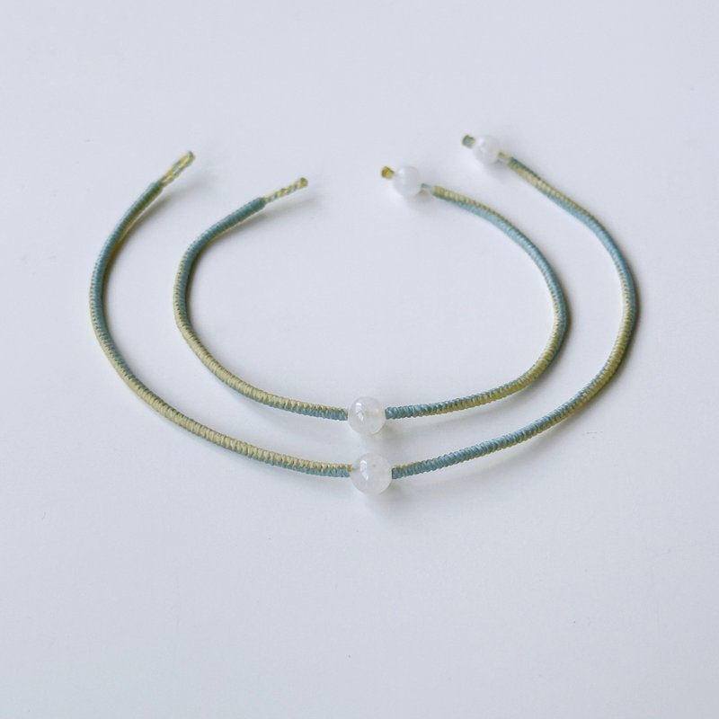 月光石 粉蓝+粉黄 极细 / 恋人之石 - 手链/手环 - 其他材质 黄色
