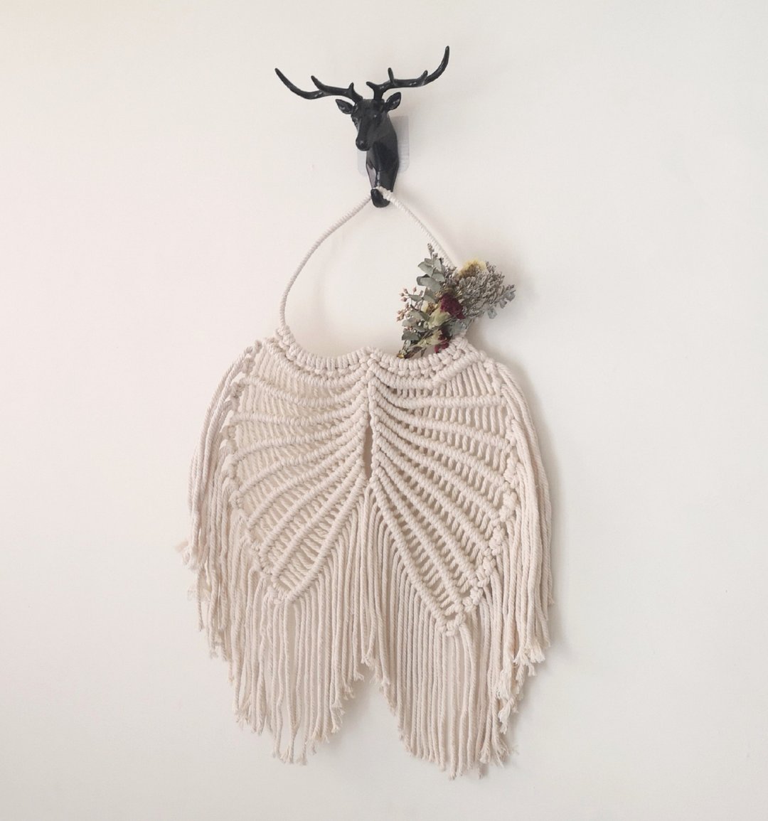 Macrame天使翅膀编织挂饰 【Diy Macrame Angle Wings - 编织/刺绣/羊毛毡/裁缝 - 棉 