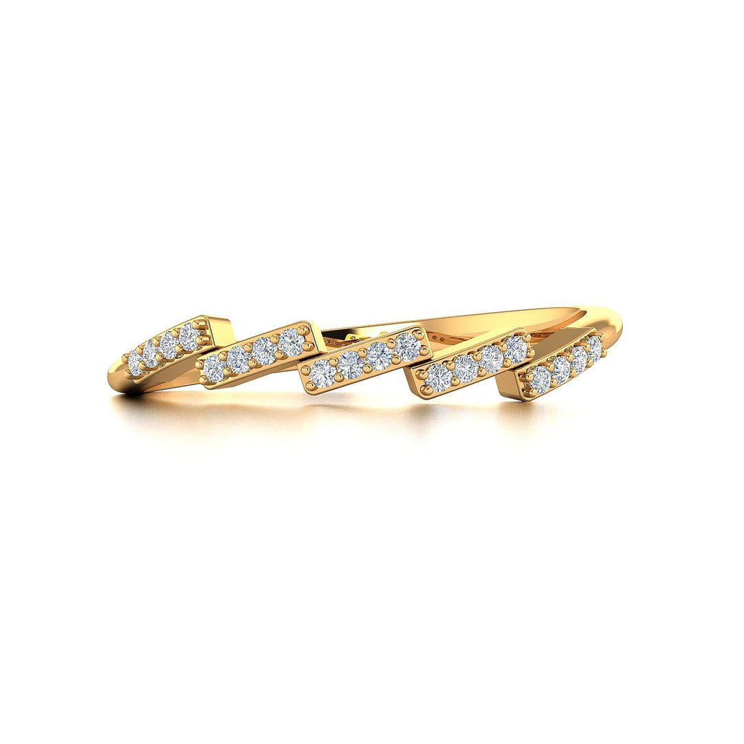 【PurpleMay Jewellery】 18K金 闪亮钻石戒指  对戒 - R040 - 戒指 - 钻石 透明