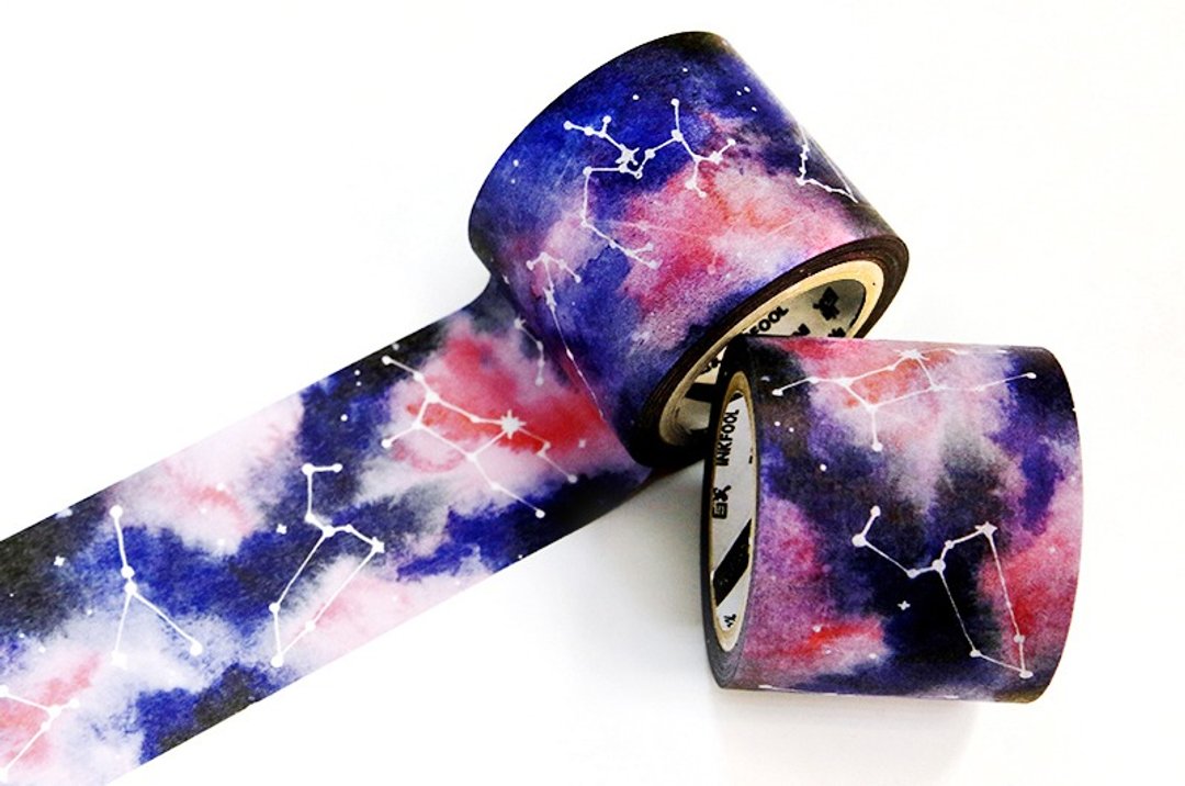 印傻子 - 银河星座 design by 做作的Daphne 4CM宽 - 纸胶带 - 纸 