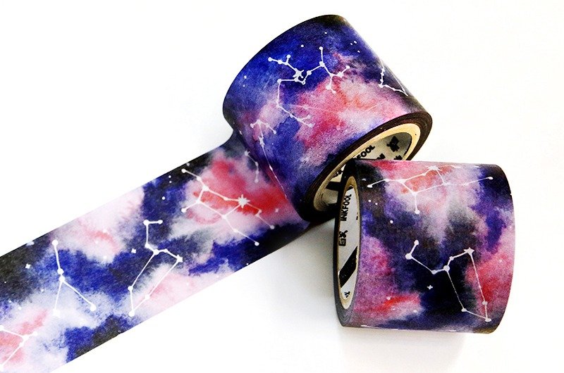 印傻子 - 银河星座 design by 做作的Daphne 4CM宽 - 纸胶带 - 纸 