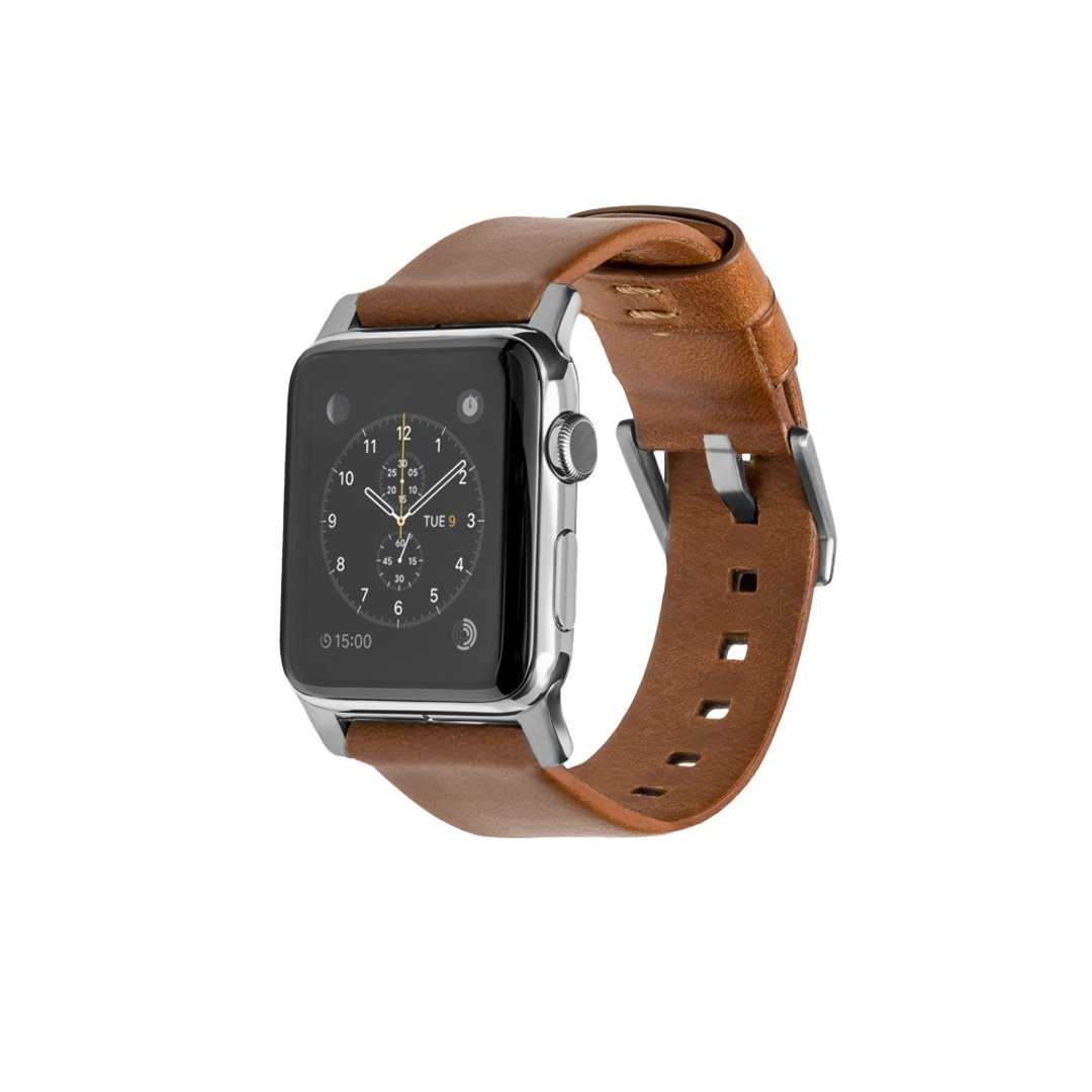 美国NOMADxHORWEEN Apple Watch专用皮革表带-摩登银856504004811 - 表带 - 真皮 咖啡色