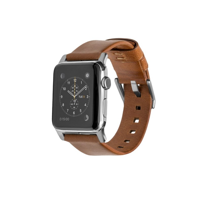 美国NOMADxHORWEEN Apple Watch专用皮革表带-摩登银856504004811 - 表带 - 真皮 咖啡色