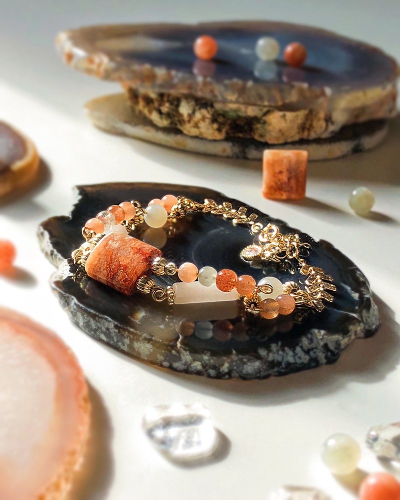 烟霞间 - 手链/手环 - 水晶 橘色