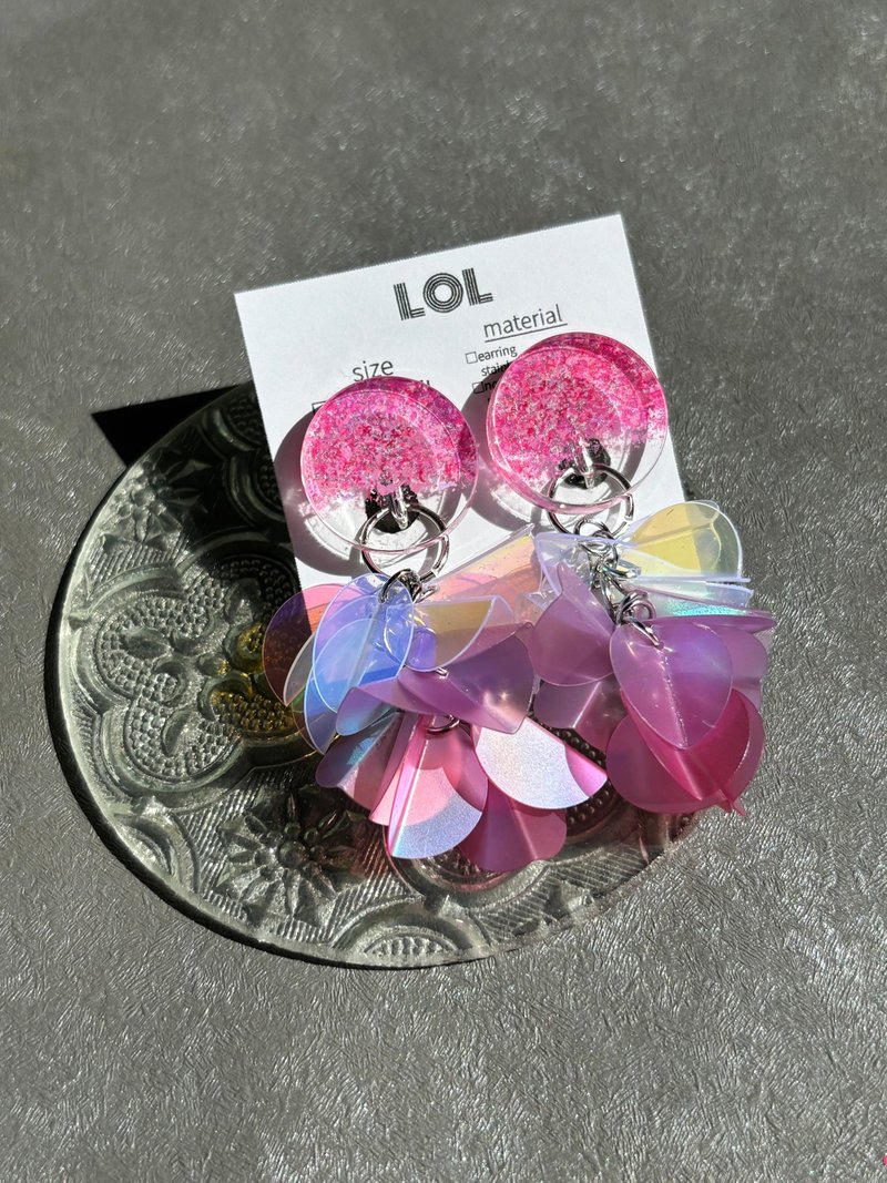 春之风暴 粉色 耳环 / 耳夹 - 耳环/耳夹 - 其他材质 粉红色