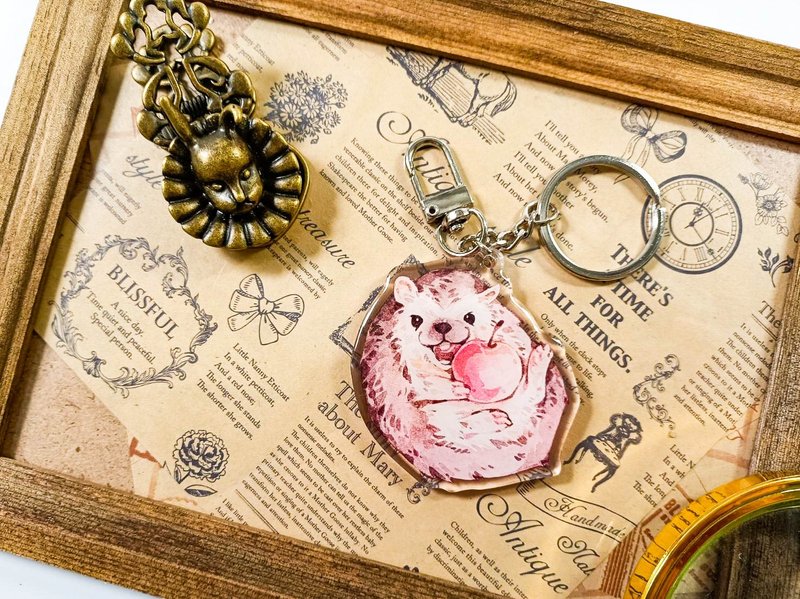 KR519可愛吊飾cute pendant_hedgehog.D/ 晶透吊飾_鑰匙圈 - 钥匙链/钥匙包 - 塑料 多色