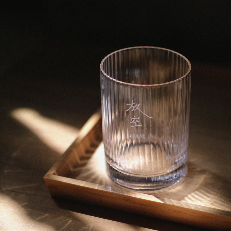 【手写字直纹玻璃杯】放空 沉淀 - 玻璃杯 - 玻璃 透明