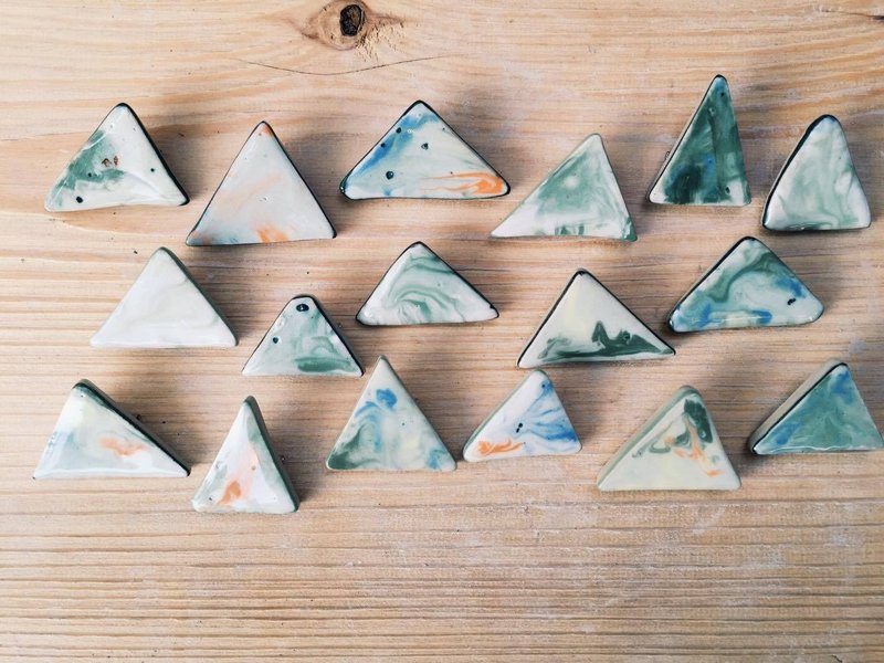 山盟海誓 情侣别针 - 胸针 - 陶 绿色